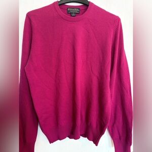 Cashmere Brooks Brothers Men's Vibrant Pink Crewneck Sweater